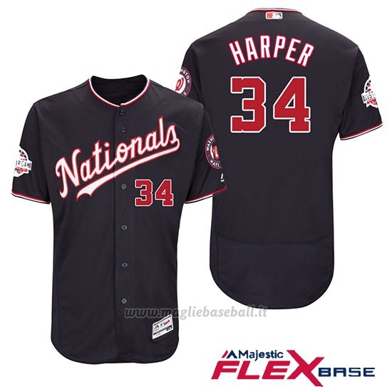Maglia Baseball Uomo Washington Nationals Bryce Harper Blu 2018 All Star Alterner Flex Base